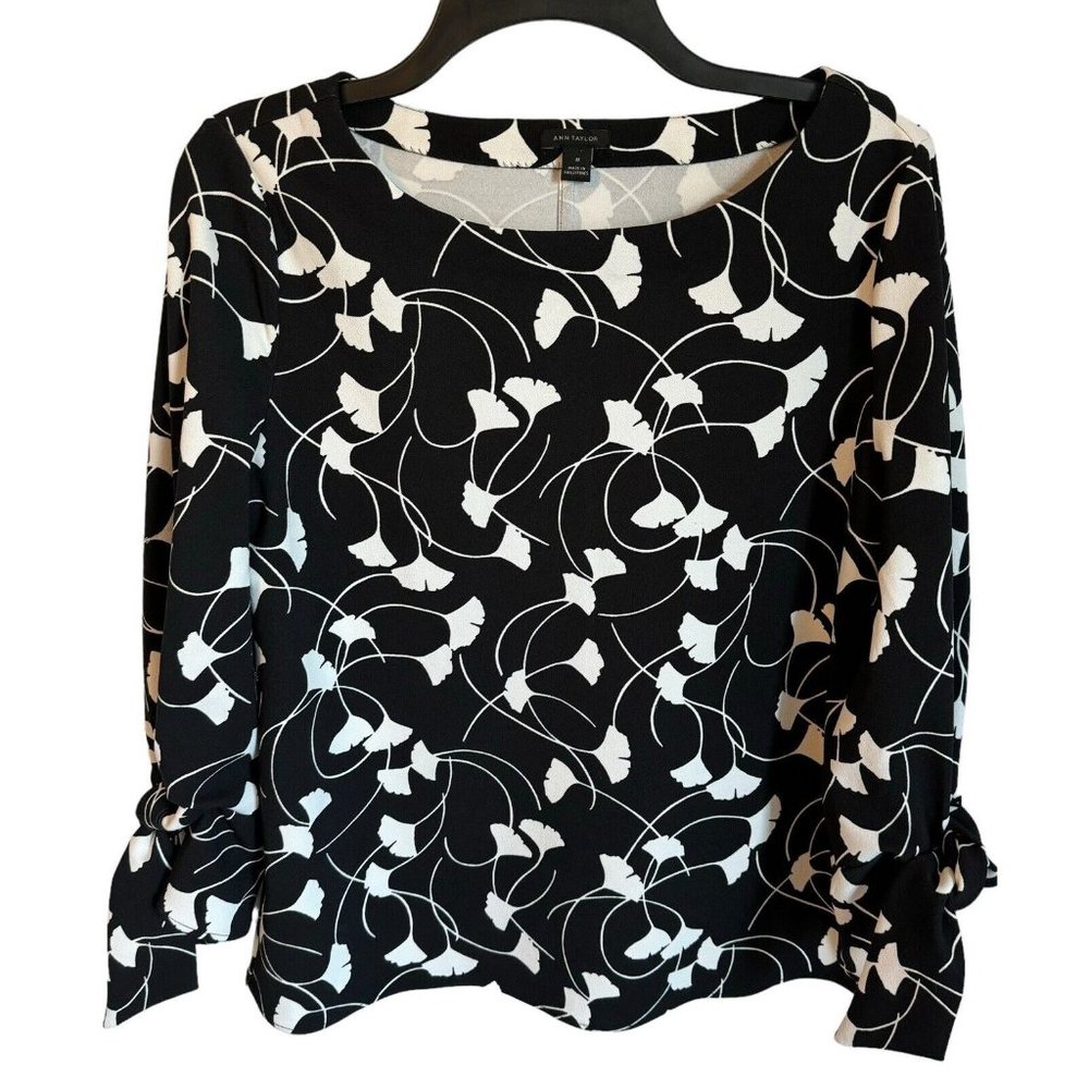 Ginkgo Leaf patterned blouse